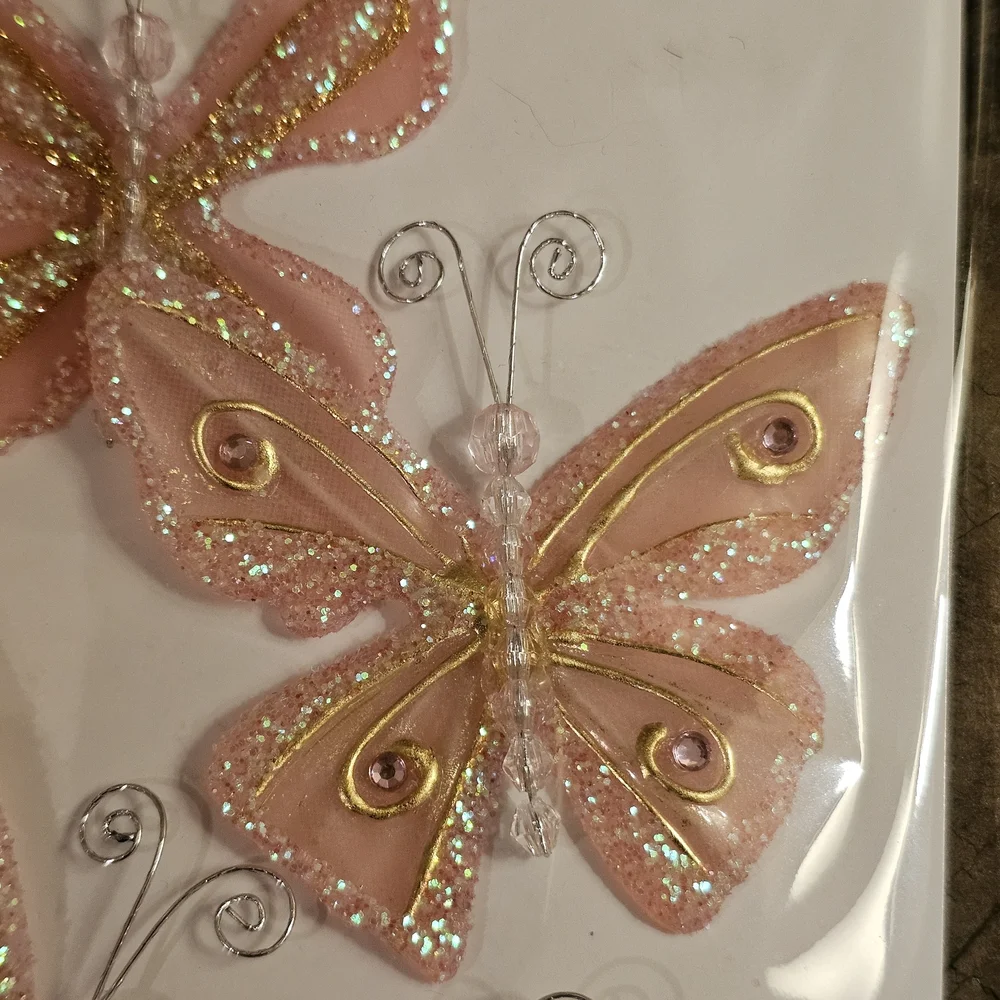 Recollections Pink Sparkly Butterflies & Kawaii Pals Candle Set - Pink and White